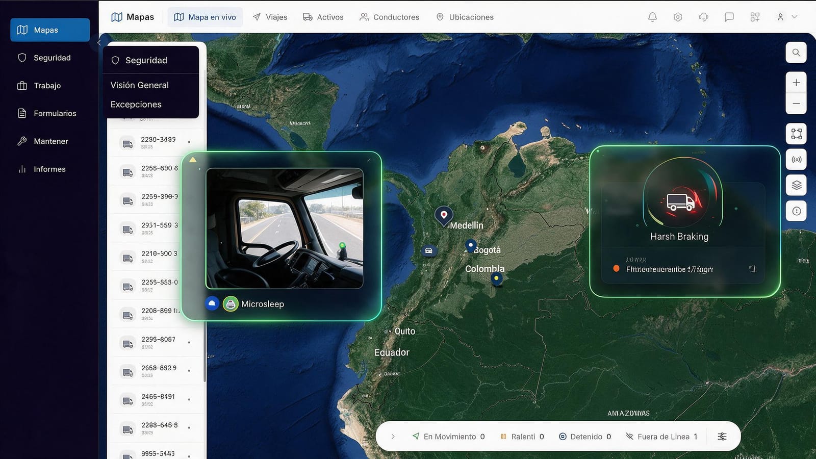 Mapas: Ubicación satelital y trazabilidad de la ruta en tiempo real.